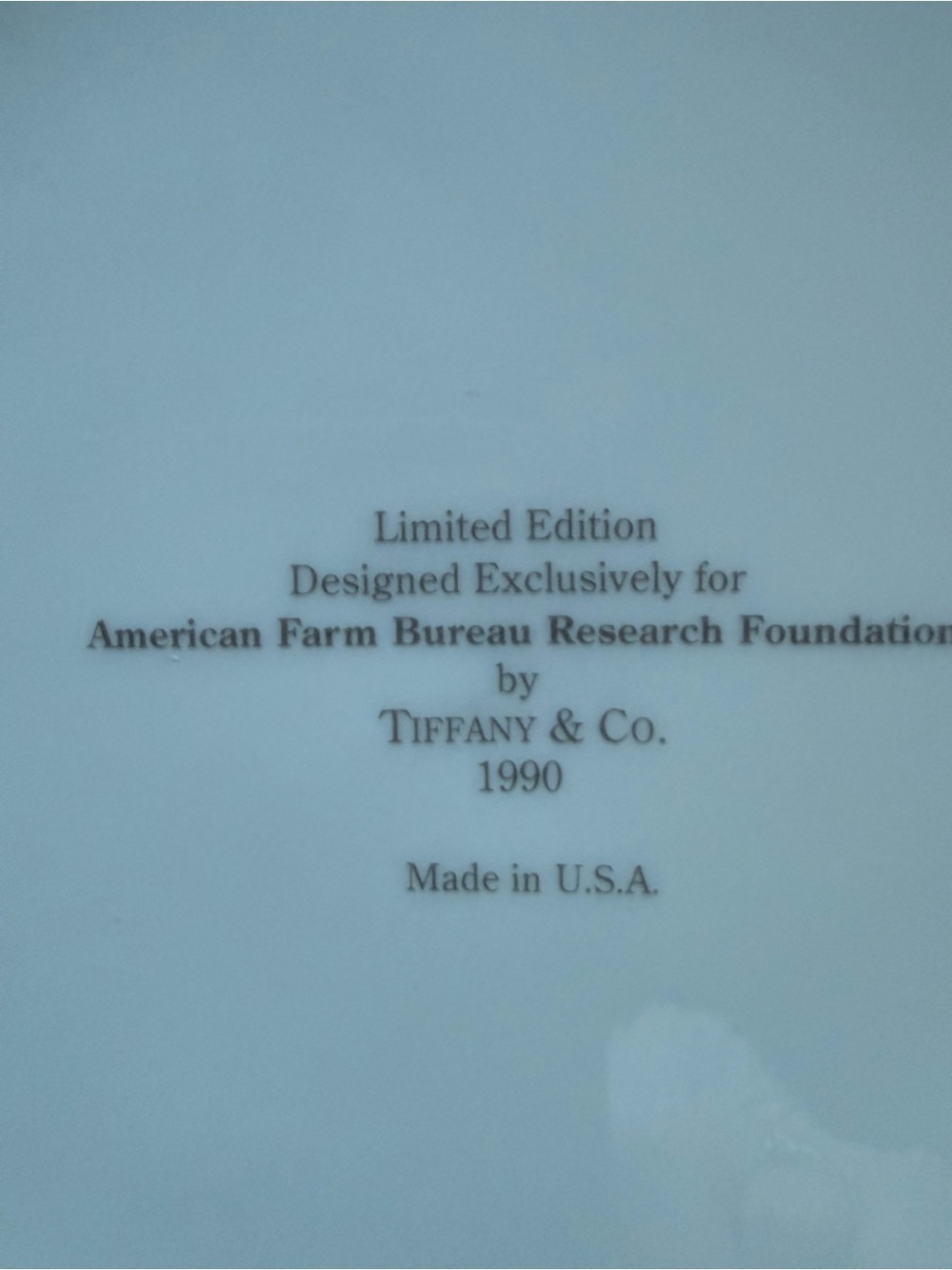 Tiffany & Co. American Farm Bureau Farmhouse 1990 Plate - Picture 2 of 8